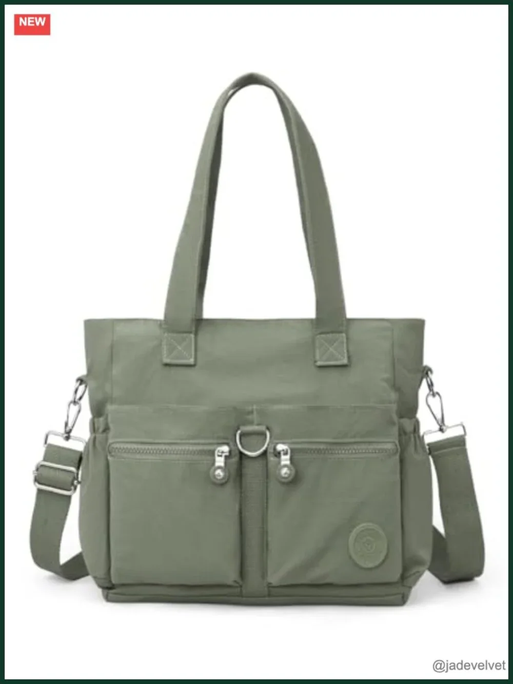 Nylon Tote Bag with Multiple Compartments, Crossbody and Shoulder Bag,